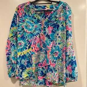 Lilly Pulitzer Colorful Floral Blouse